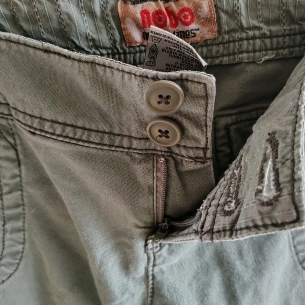 No Boundaries Juniors 5 Low-Rise Bootcut Khaki Army Green Pants 90s Y2k Cotton - Picture 6 of 6